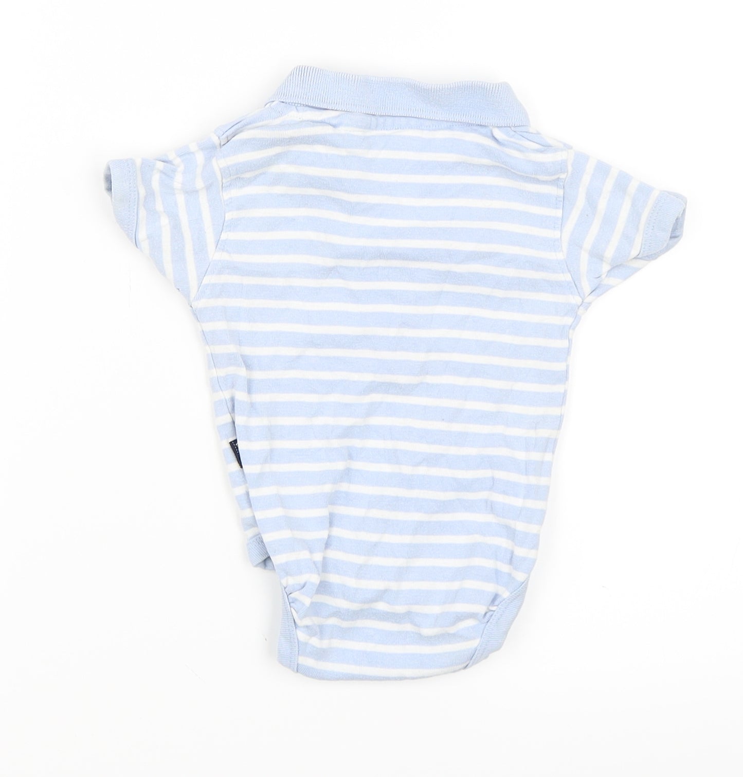 JoJo Maman Bébé Boys Blue Striped  Babygrow One-Piece Size 3-6 Months