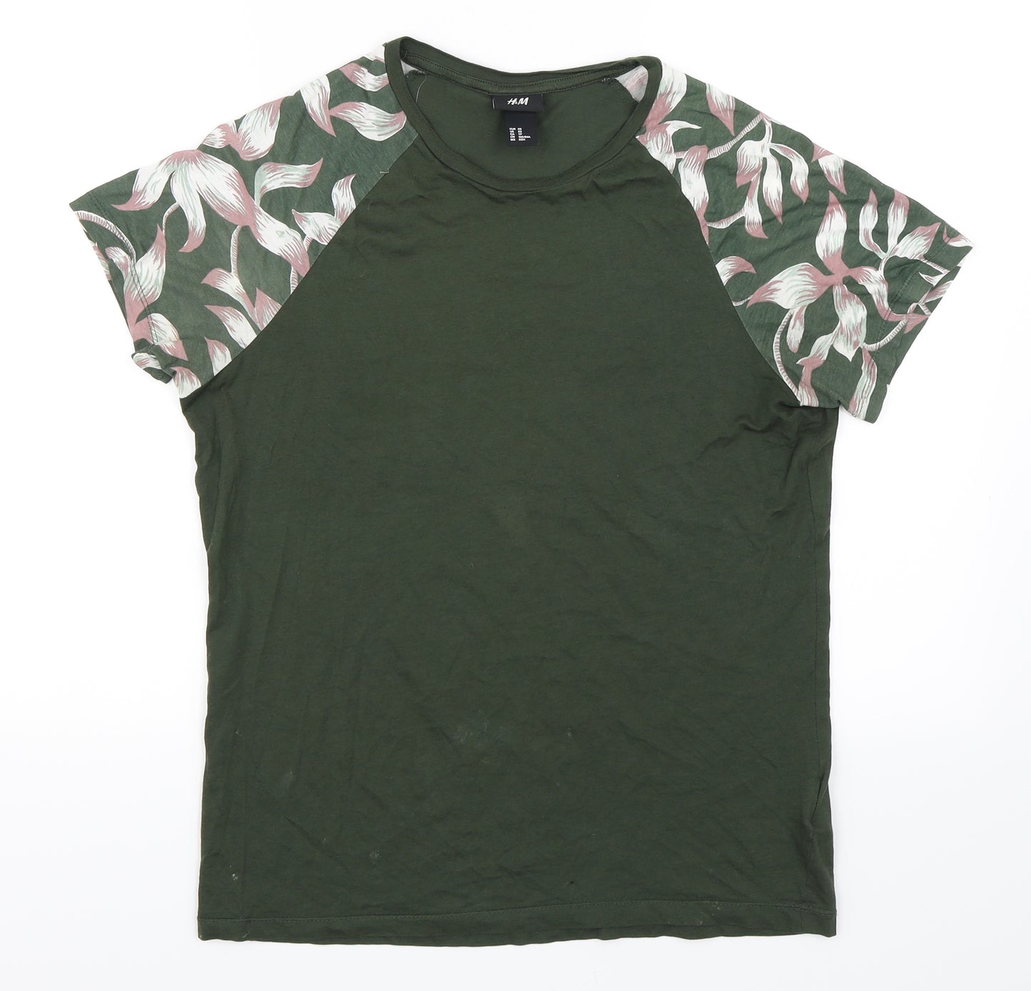 H&M Womens Green   Basic T-Shirt Size XS