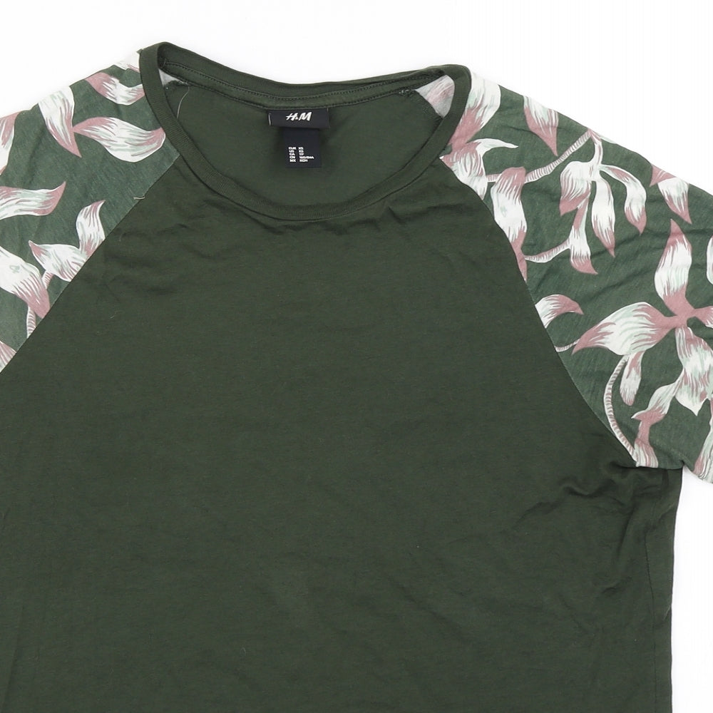 H&M Womens Green   Basic T-Shirt Size XS