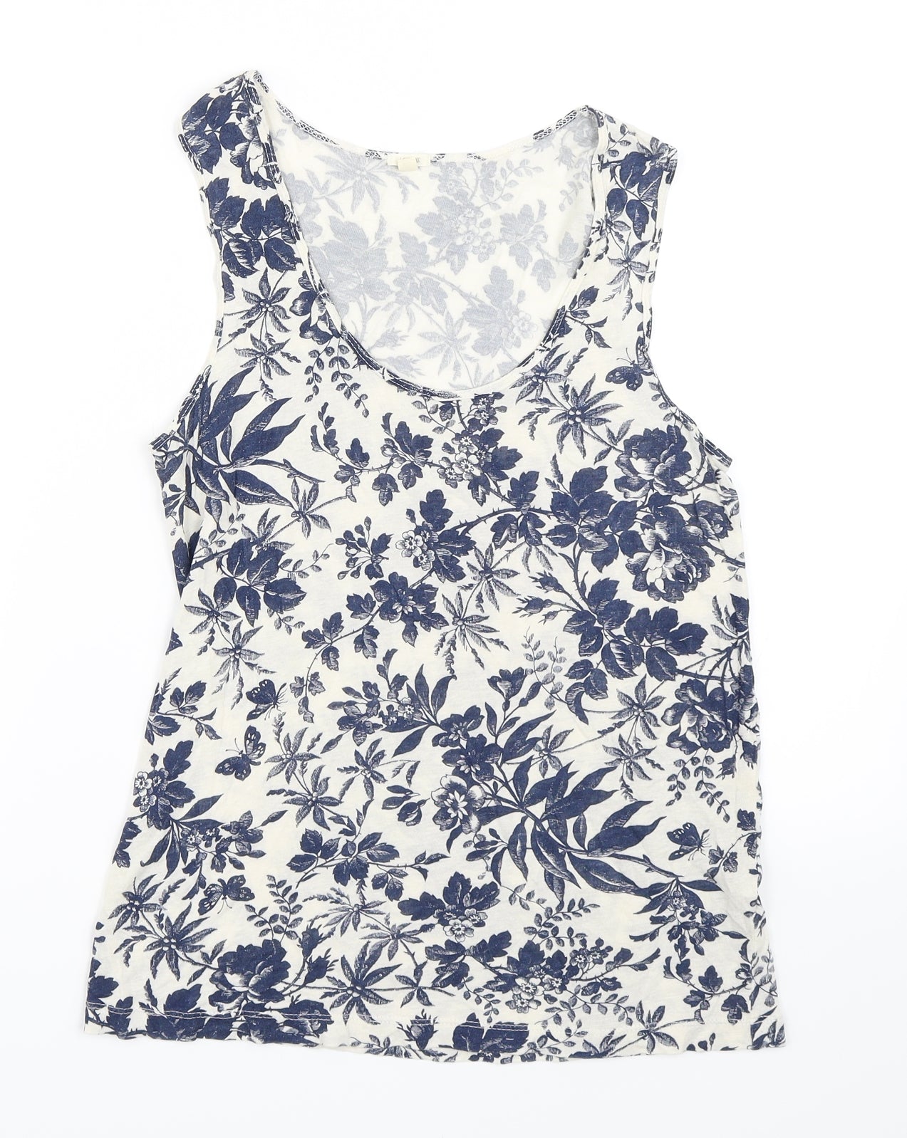 J.CREW Womens Blue Floral  Basic Tank Size XS