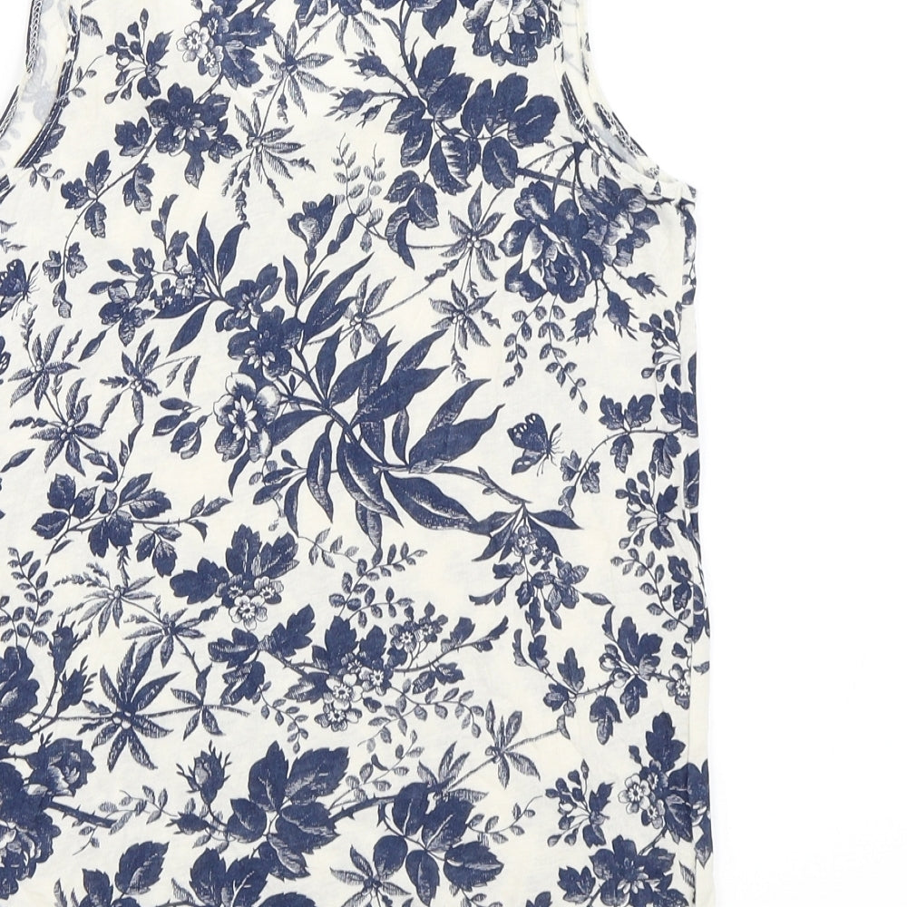 J.CREW Womens Blue Floral  Basic Tank Size XS