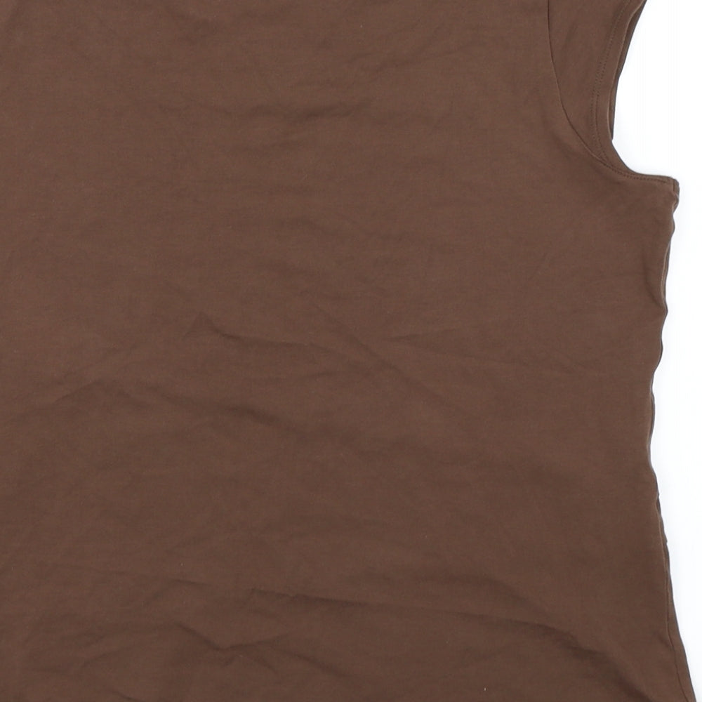 Marks and Spencer Womens Brown   Basic T-Shirt Size 18