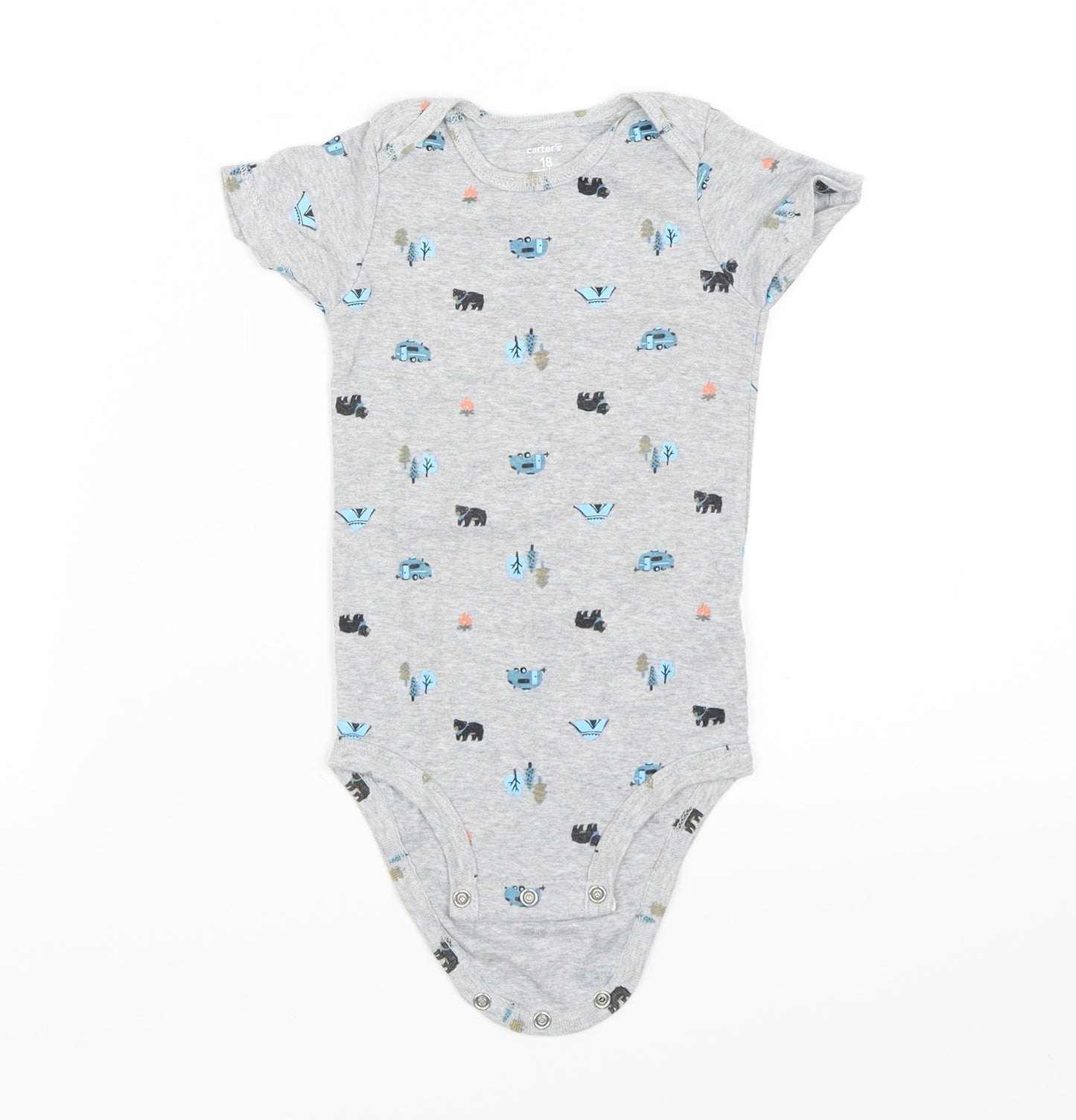 Carter's Boys Grey   Babygrow One-Piece Size 18 Months