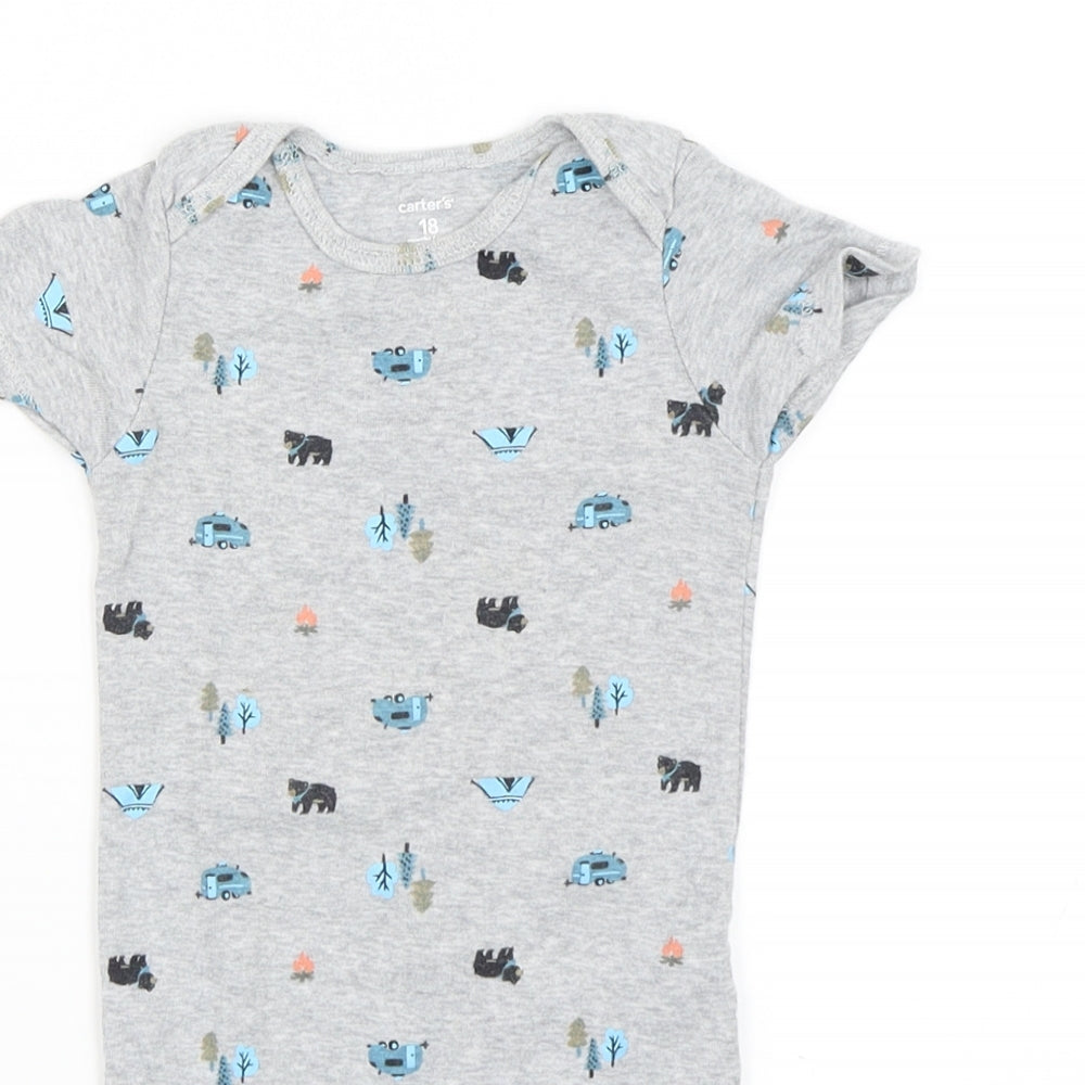 Carter's Boys Grey   Babygrow One-Piece Size 18 Months