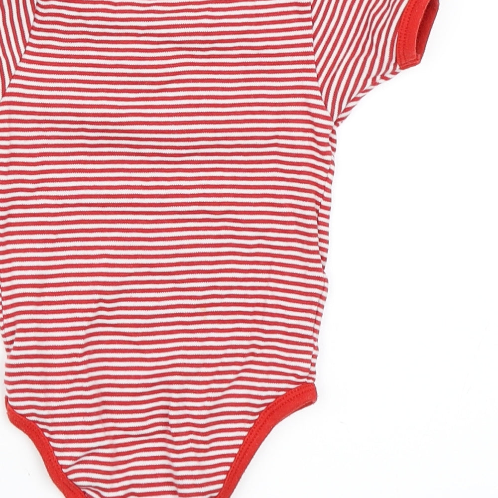 Preworn Boys Red Striped  Babygrow One-Piece Size 6-9 Months