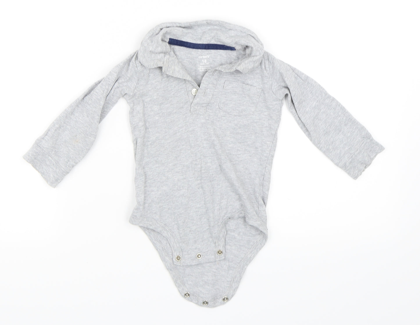 Carter's Boys Grey   Babygrow One-Piece Size 18 Months