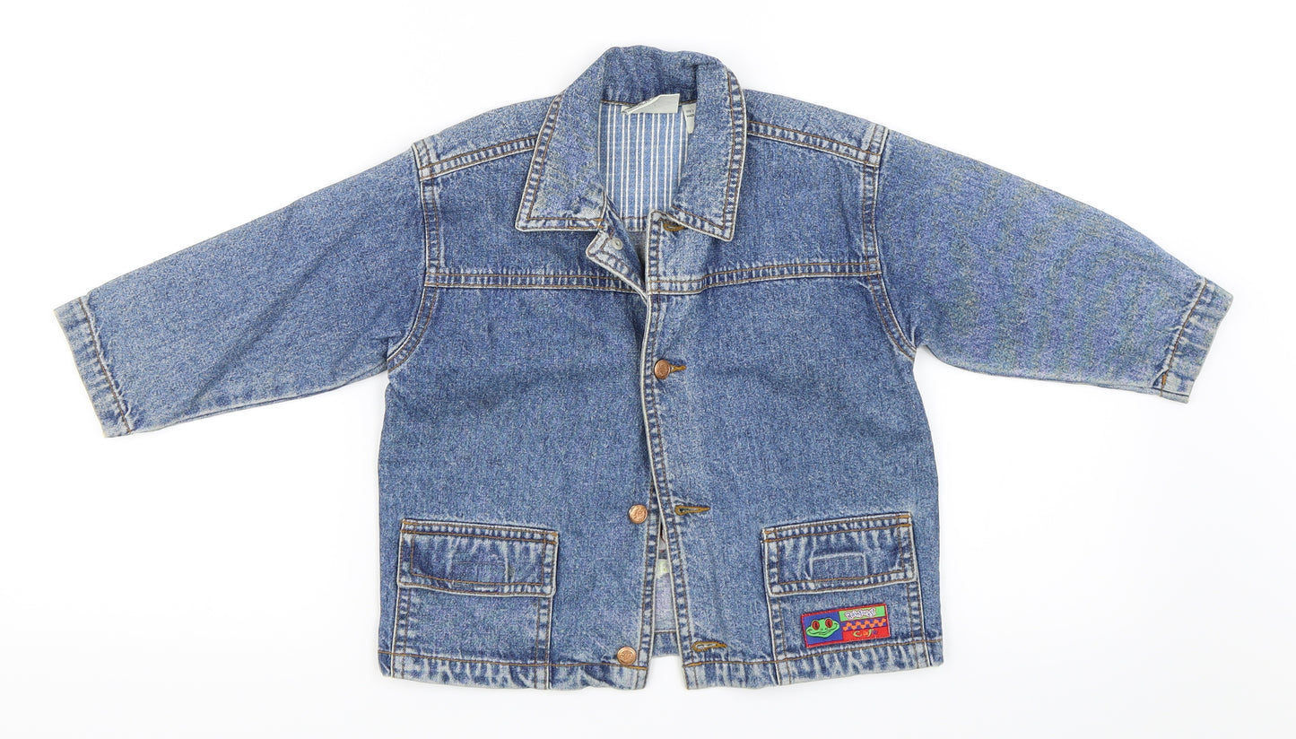 Rainforest Cafe Girls Blue  Denim Basic Jacket Jacket Size XS