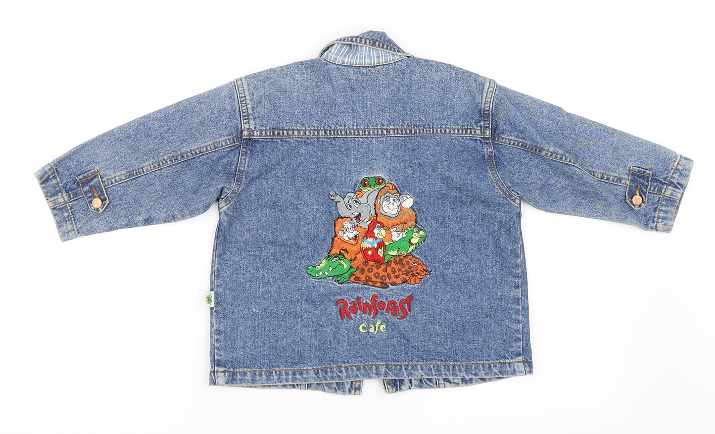 Rainforest Cafe Girls Blue  Denim Basic Jacket Jacket Size XS