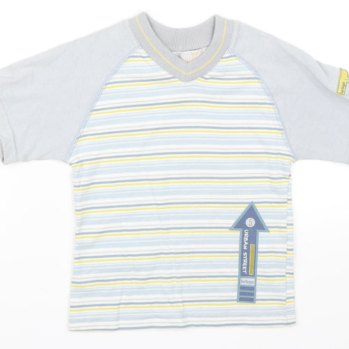 Berlingot Boys Grey Striped  Basic T-Shirt Size S