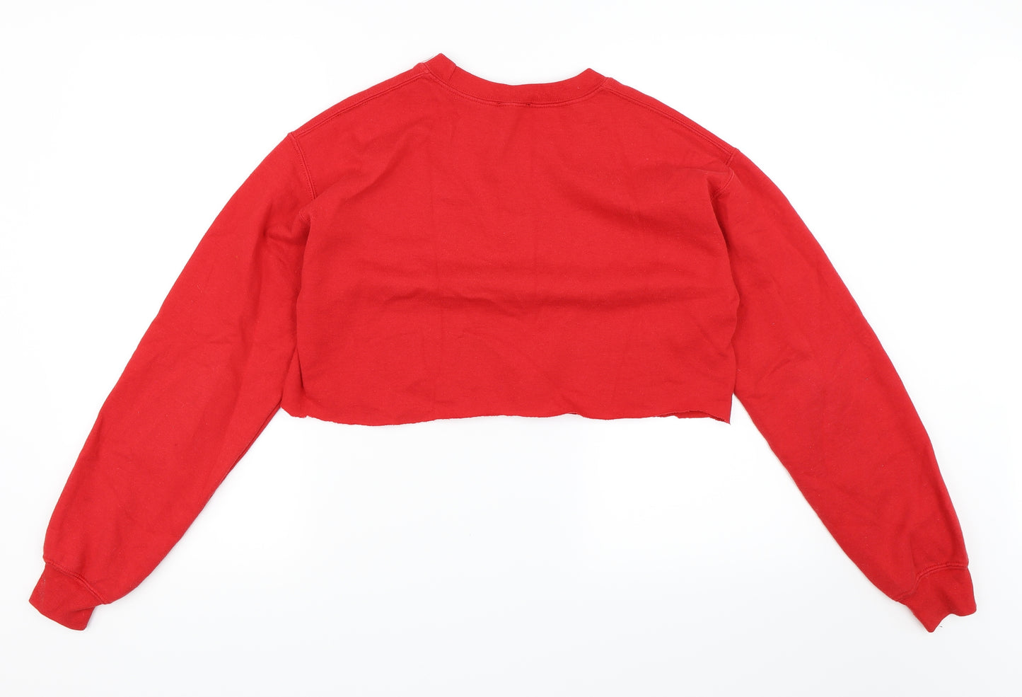 Topshop Womens Red   Pullover Sweatshirt Size S  - Cropped Sweatshirt