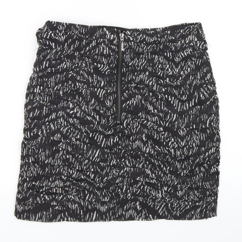 H&M Womens Black Animal Print  Mini Skirt Size 40