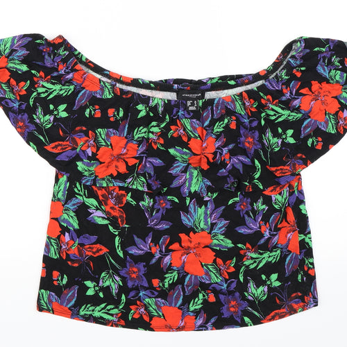 Atmosphere Womens Black Floral  Basic T-Shirt Size 12