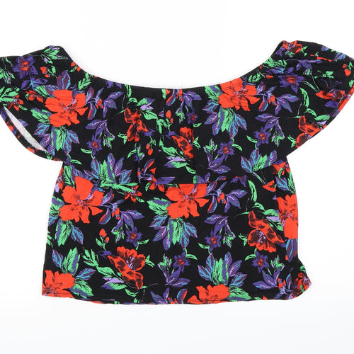 Atmosphere Womens Black Floral  Basic T-Shirt Size 12