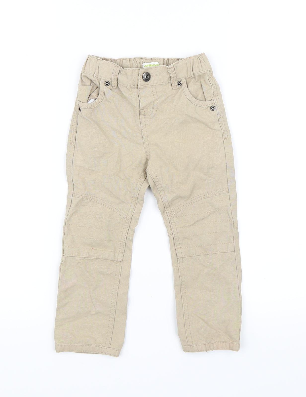 Vertbaudet Boys Beige   Cargo Trousers Size 3 Years