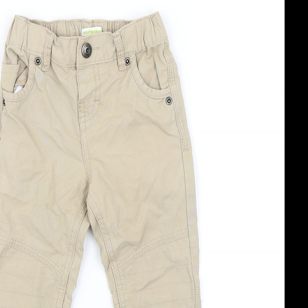 Vertbaudet Boys Beige   Cargo Trousers Size 3 Years