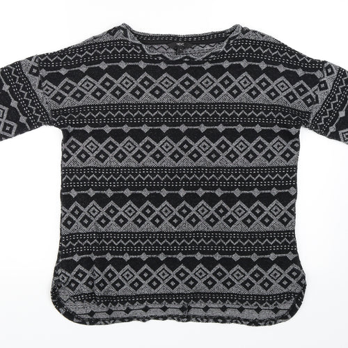 NEXT Womens Black Geometric  Cardigan Jumper Size 10