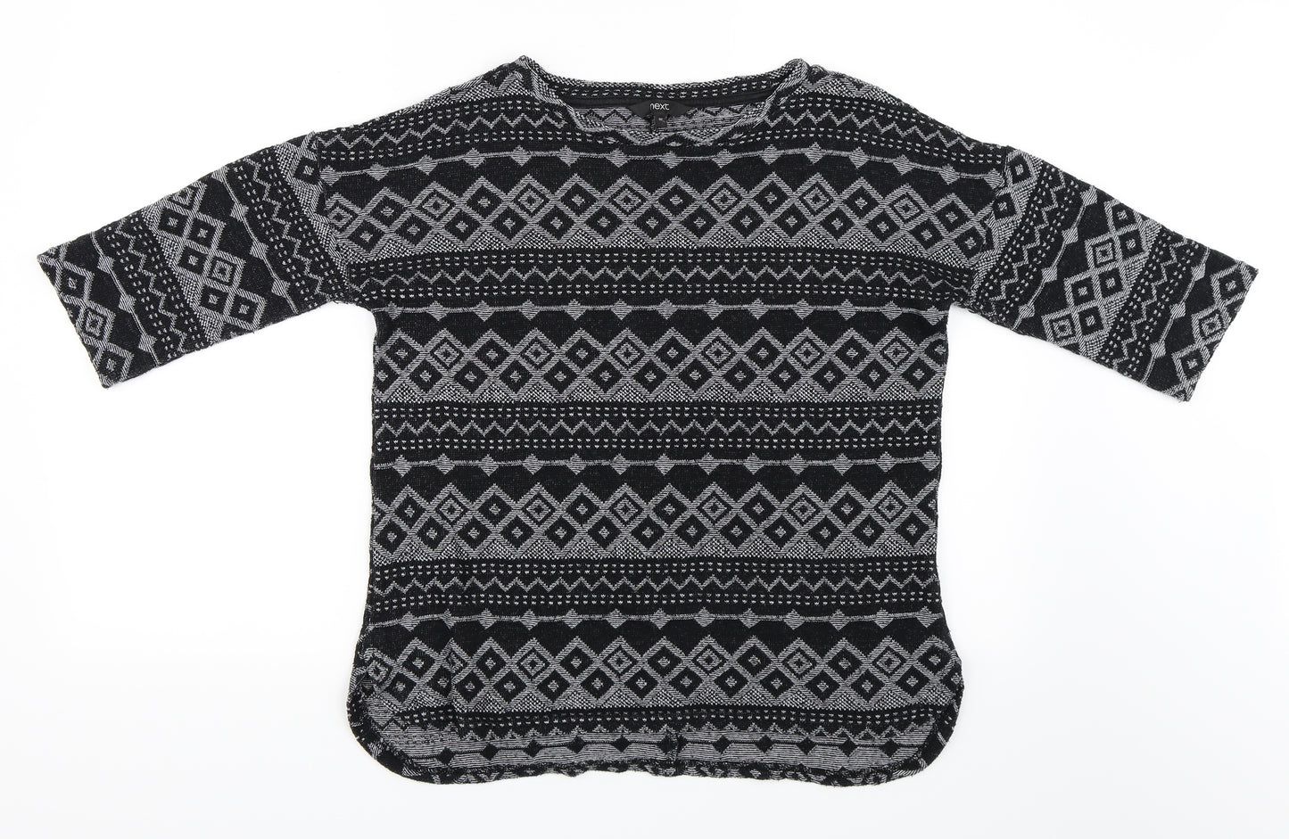 NEXT Womens Black Geometric  Cardigan Jumper Size 10