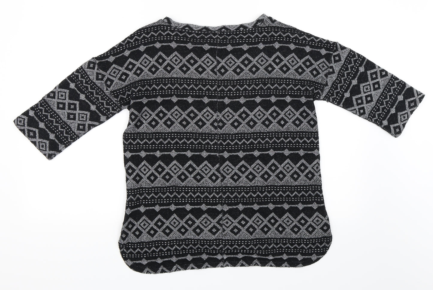 NEXT Womens Black Geometric  Cardigan Jumper Size 10