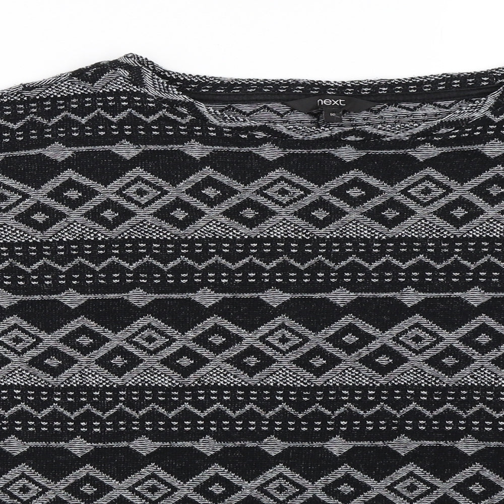 NEXT Womens Black Geometric  Cardigan Jumper Size 10