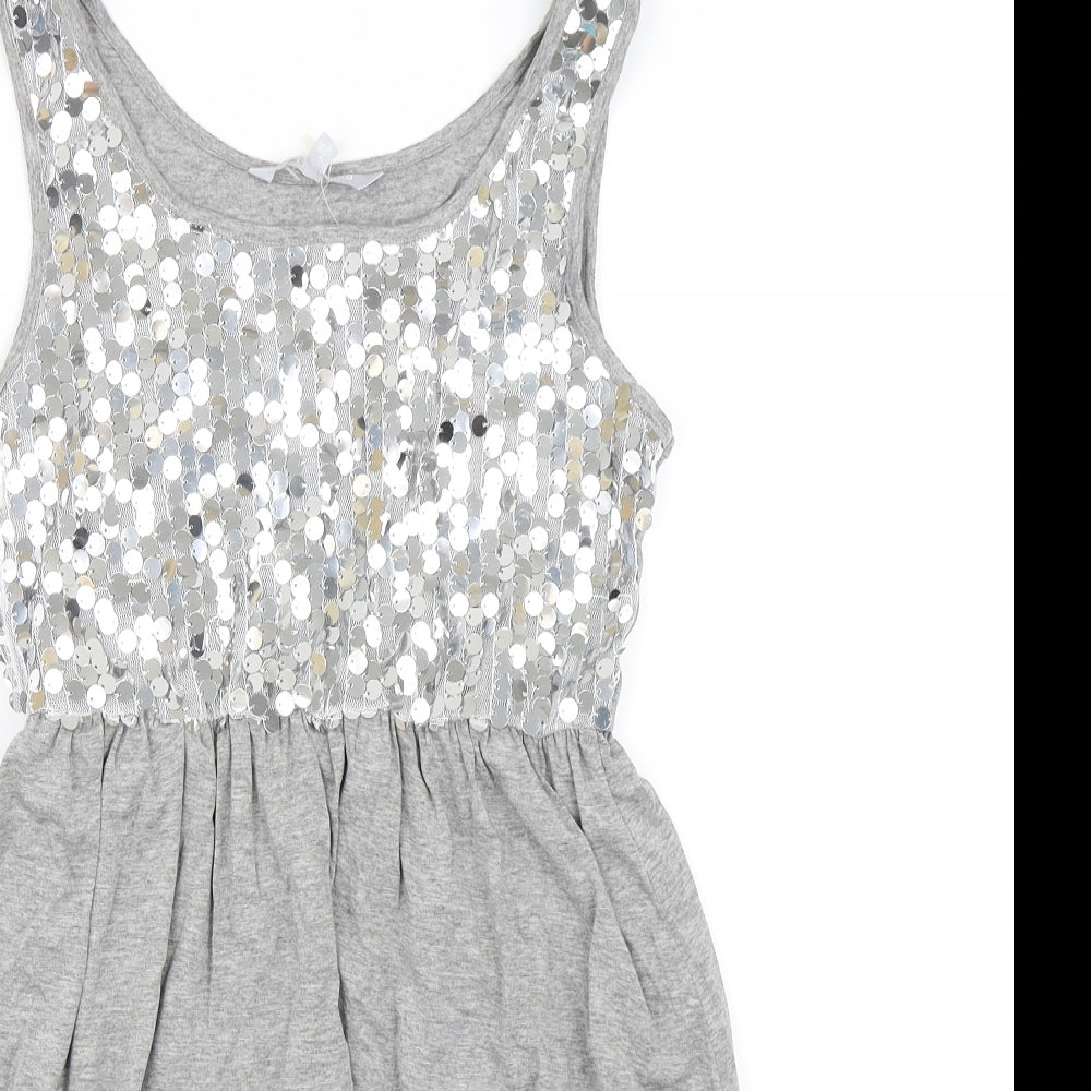 Red Herring Girls Grey   Skater Dress  Size 14 Years