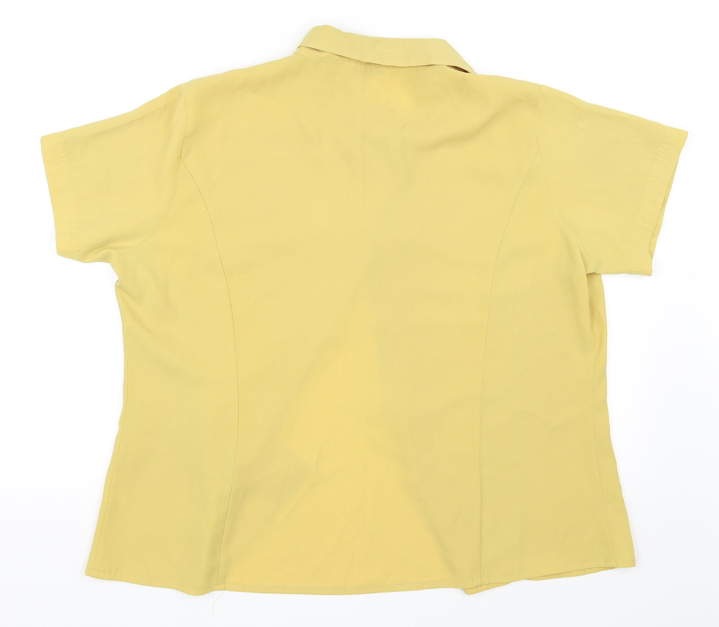 Lauren Duvar Womens Yellow  Chiffon Basic Blouse Size 20