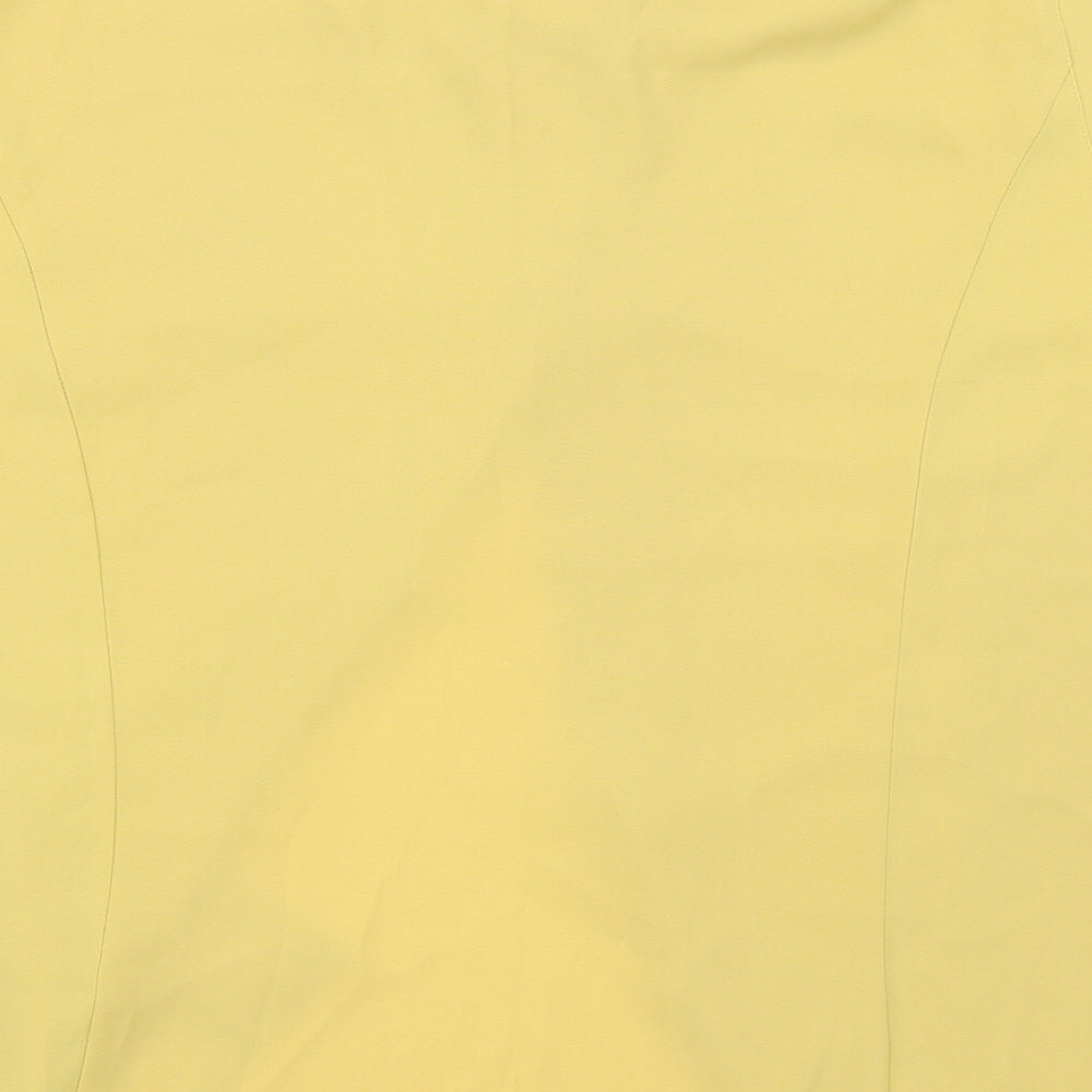 Lauren Duvar Womens Yellow  Chiffon Basic Blouse Size 20