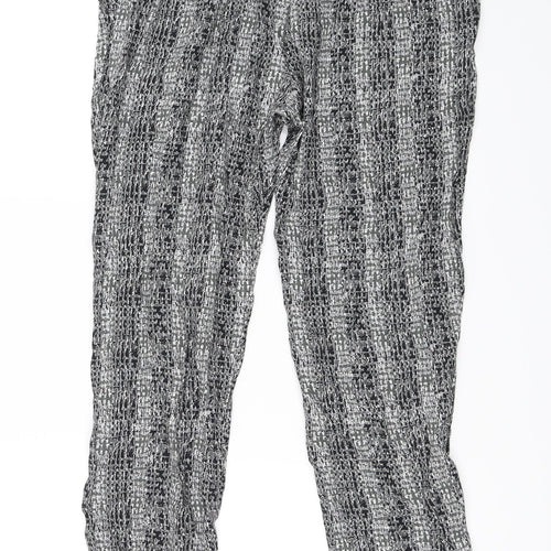 H&M Womens Green Geometric  Jogger Trousers Size 38 L28 in