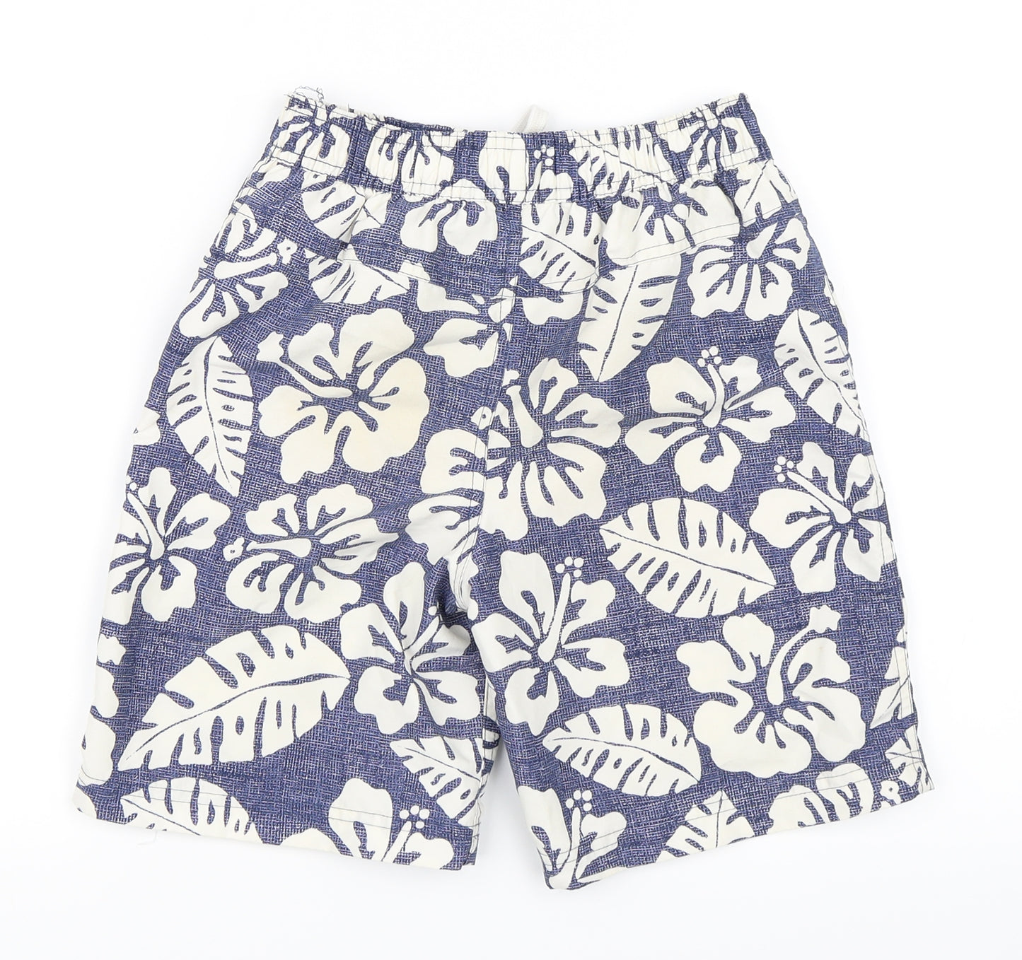 Marks & Spencer Boys Blue Geometric  Bermuda Shorts Size 7-8 Years - Swim Shorts
