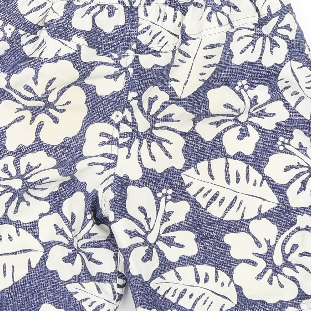 Marks & Spencer Boys Blue Geometric  Bermuda Shorts Size 7-8 Years - Swim Shorts