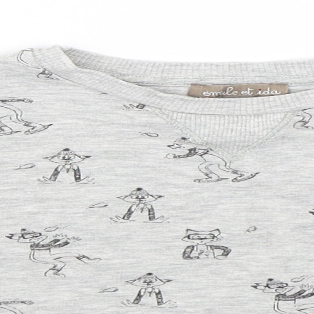 Emile Et Ida Boys Grey   Pullover Jumper Size 3 Years