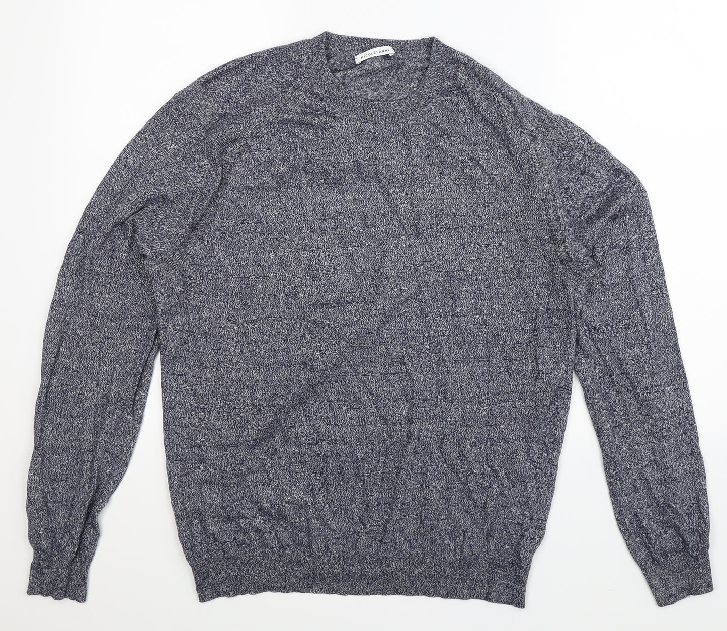 NICOLE FARHI Mens Blue  Knit Pullover Jumper Size L