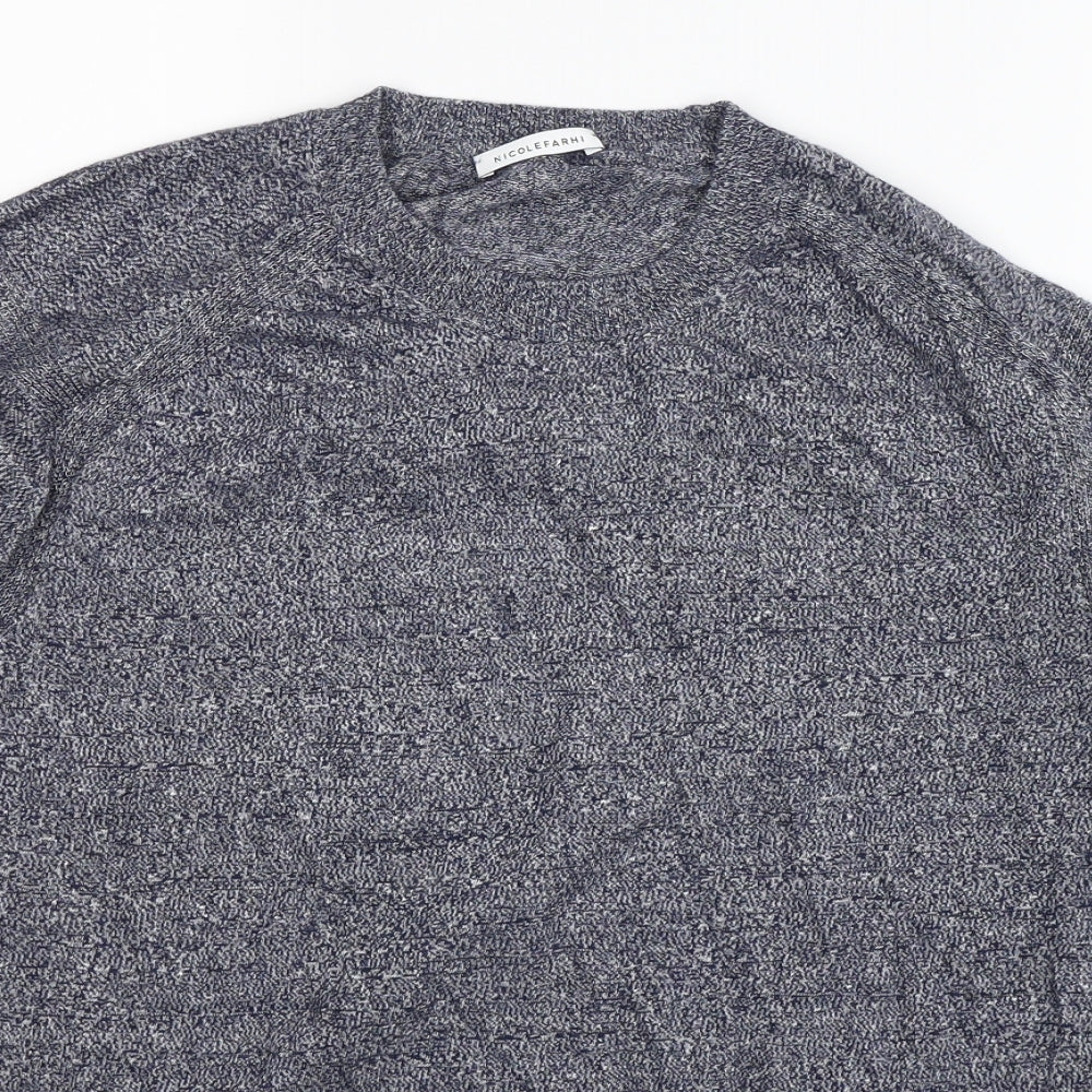 NICOLE FARHI Mens Blue  Knit Pullover Jumper Size L