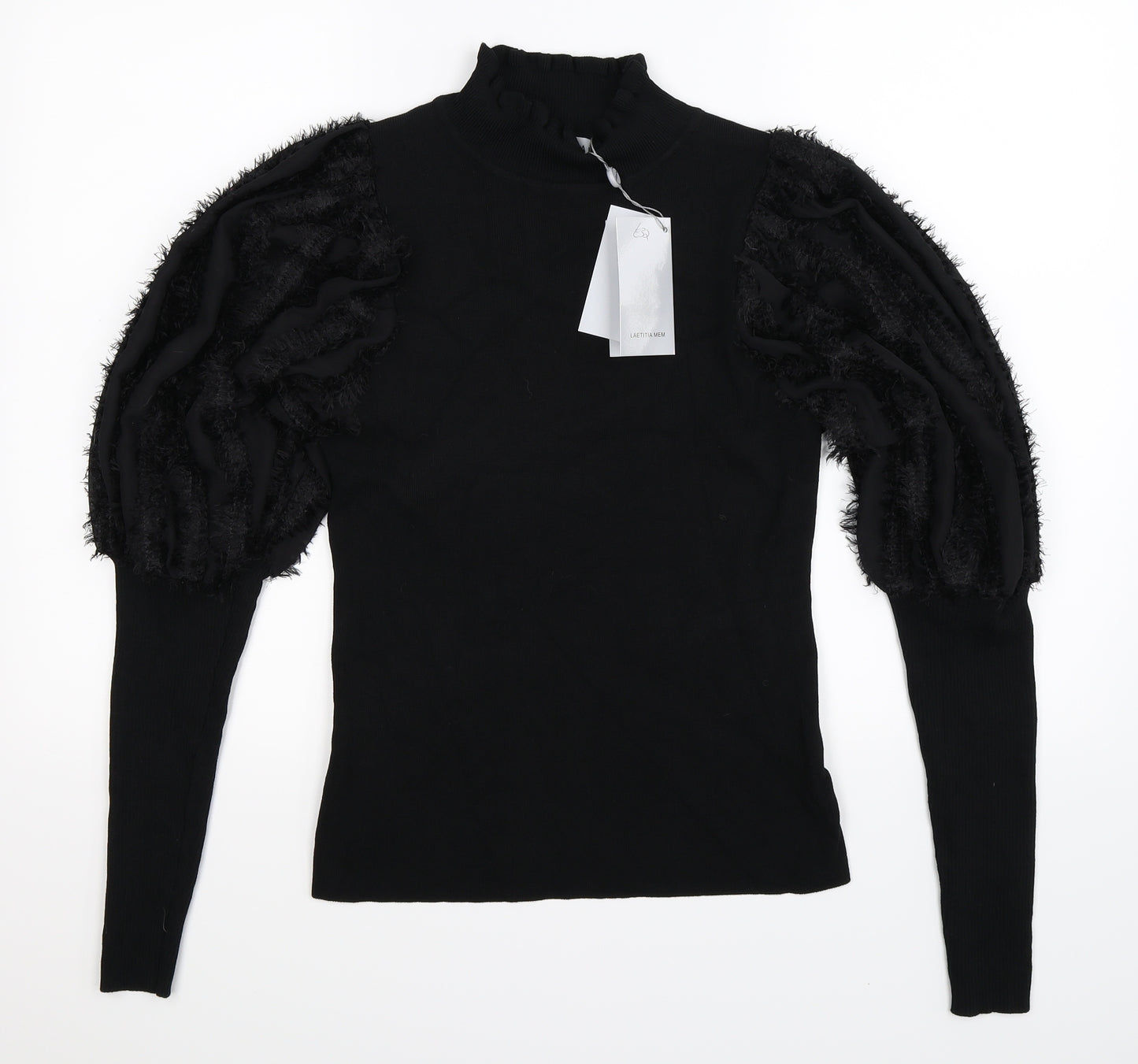 Laetitia Mem Womens Black  Knit Pullover Jumper Size M