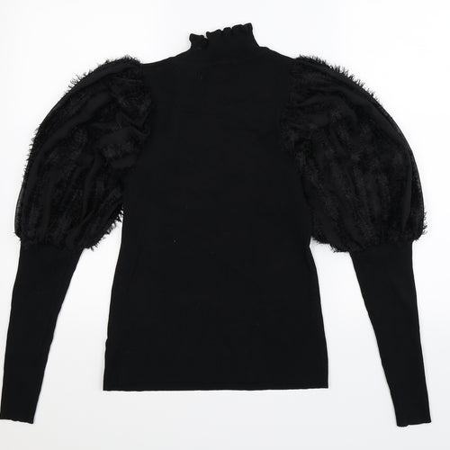 Laetitia Mem Womens Black  Knit Pullover Jumper Size M