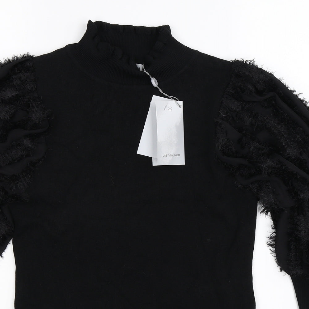 Laetitia Mem Womens Black  Knit Pullover Jumper Size M