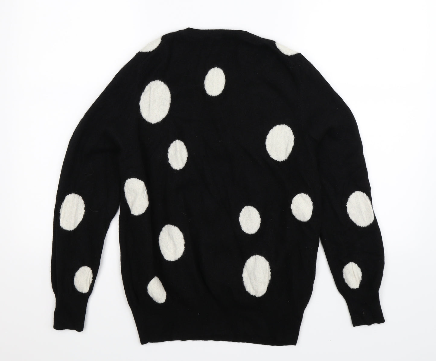 Marks and Spencer Womens Black Polka Dot Knit Pullover Jumper Size 16