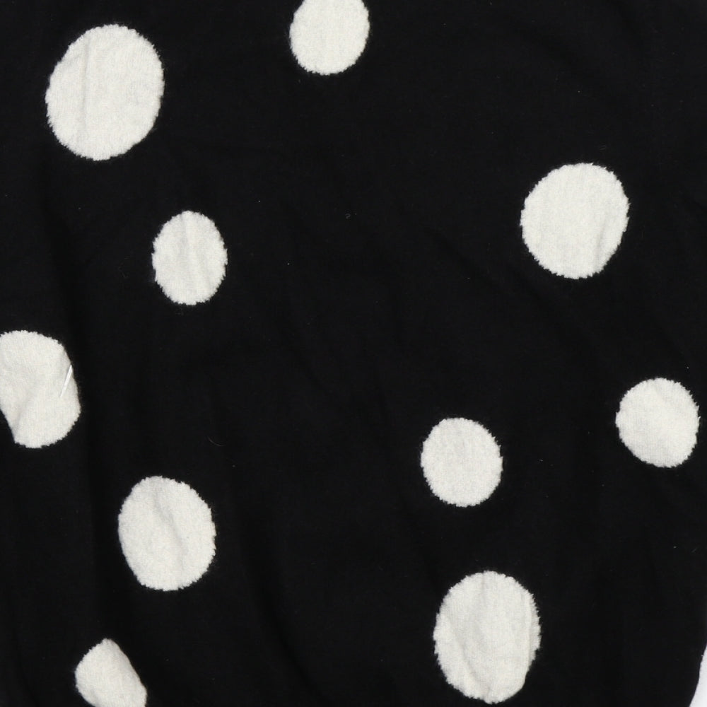 Marks and Spencer Womens Black Polka Dot Knit Pullover Jumper Size 16