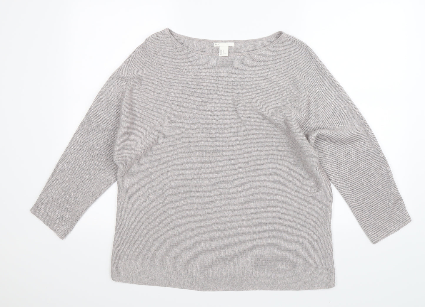 H&M Womens Grey  Knit Pullover Jumper Size M