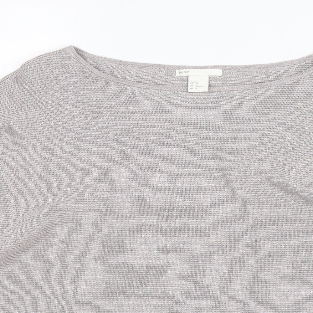 H&M Womens Grey  Knit Pullover Jumper Size M