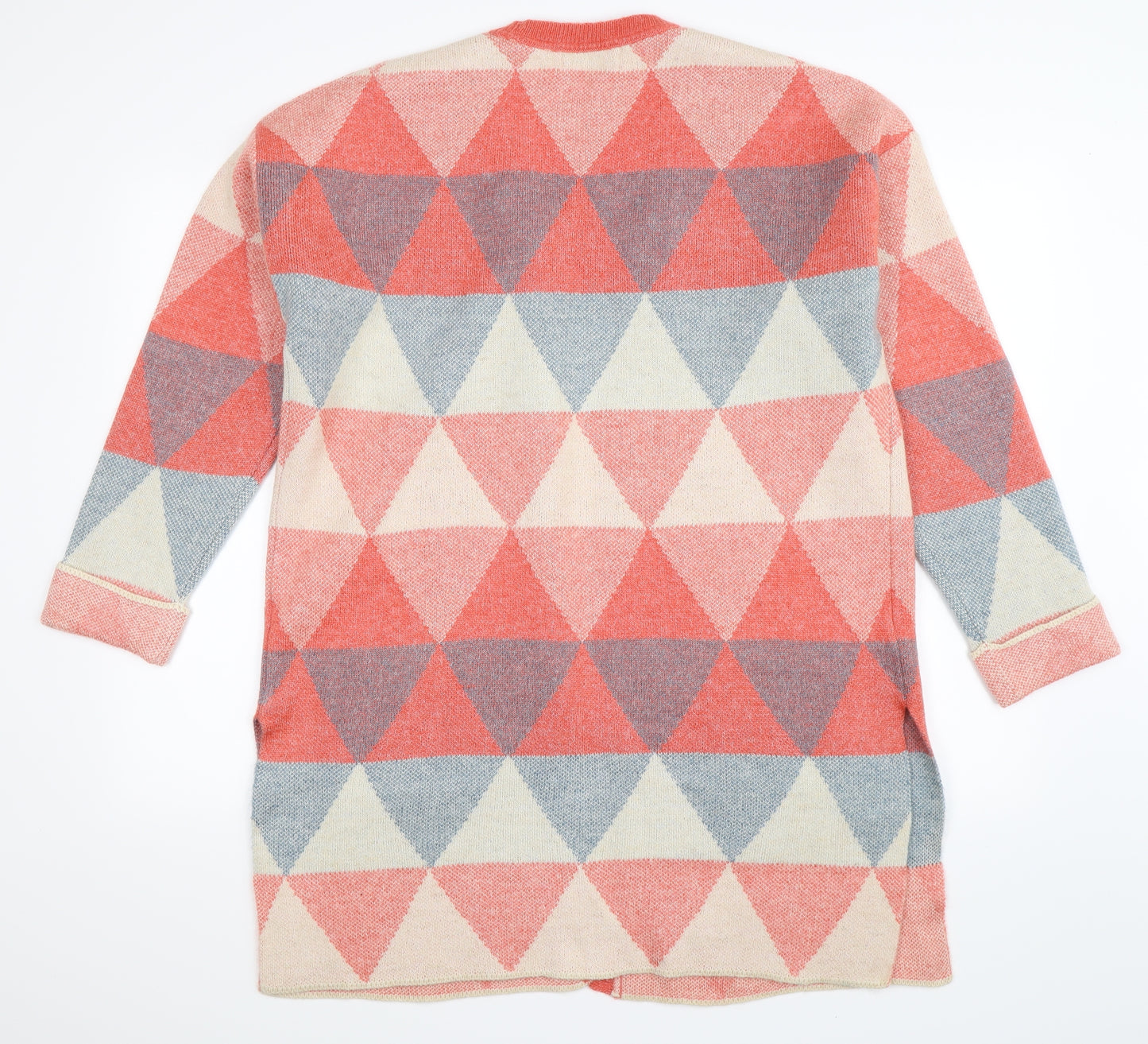 Per Una Womens Multicoloured Geometric Knit Cardigan Jumper Size M