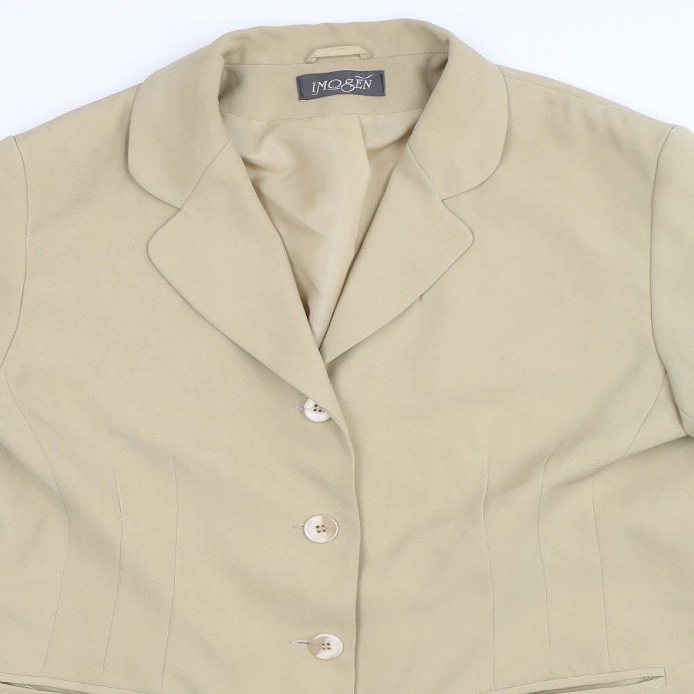 Imogen Womens Beige   Jacket Suit Jacket Size 16