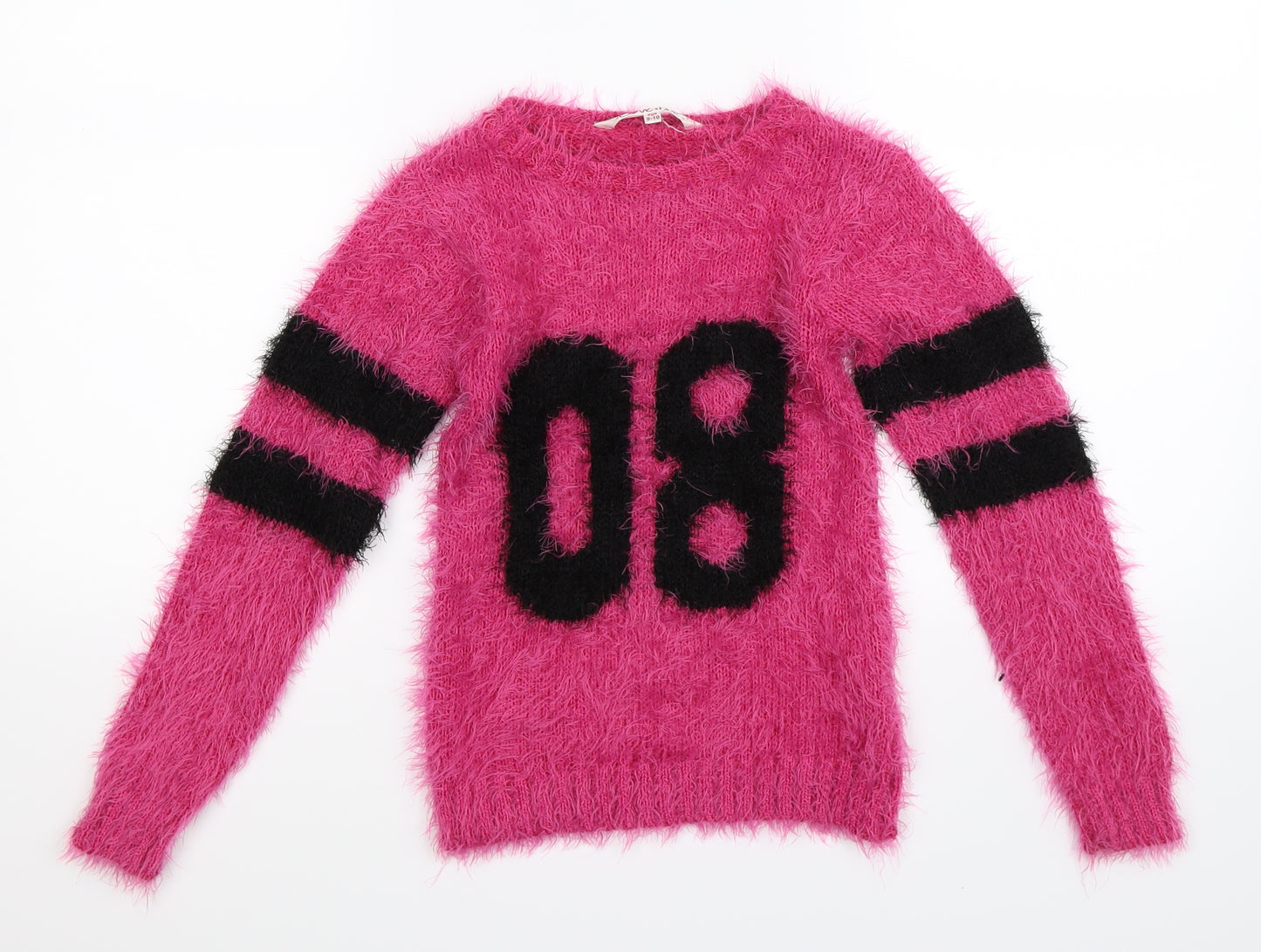 Love Me Girls Pink  Knit Pullover Jumper Size 9-10 Years