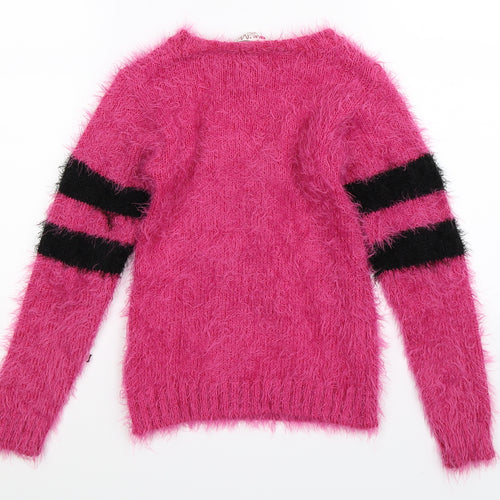 Love Me Girls Pink  Knit Pullover Jumper Size 9-10 Years