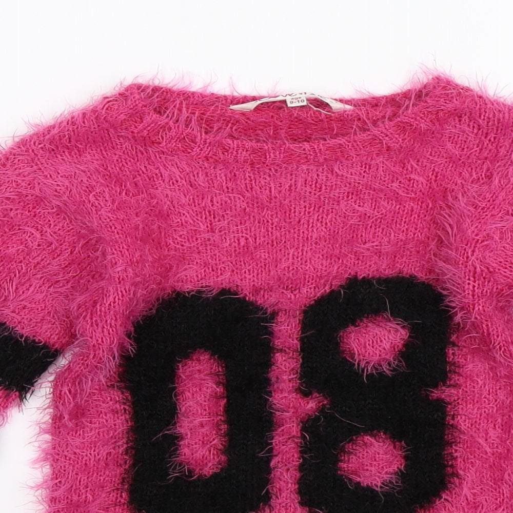 Love Me Girls Pink  Knit Pullover Jumper Size 9-10 Years