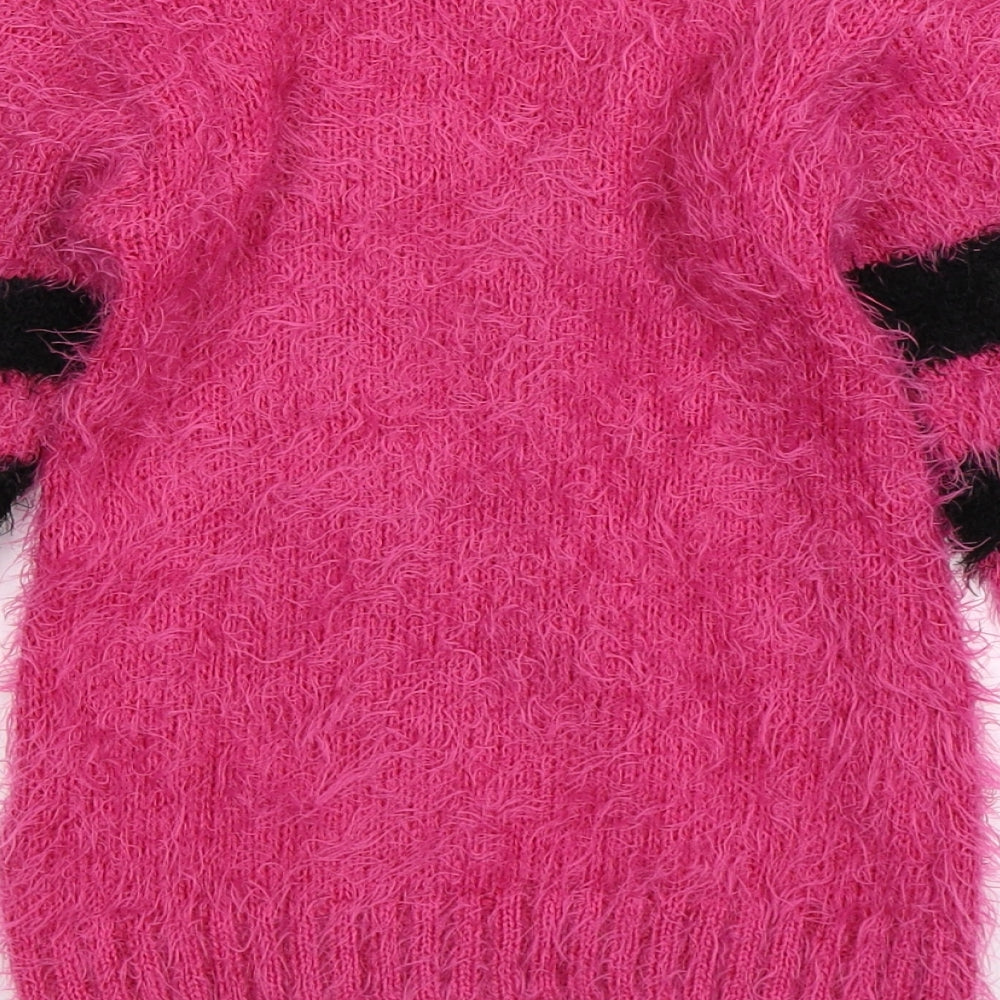 Love Me Girls Pink  Knit Pullover Jumper Size 9-10 Years