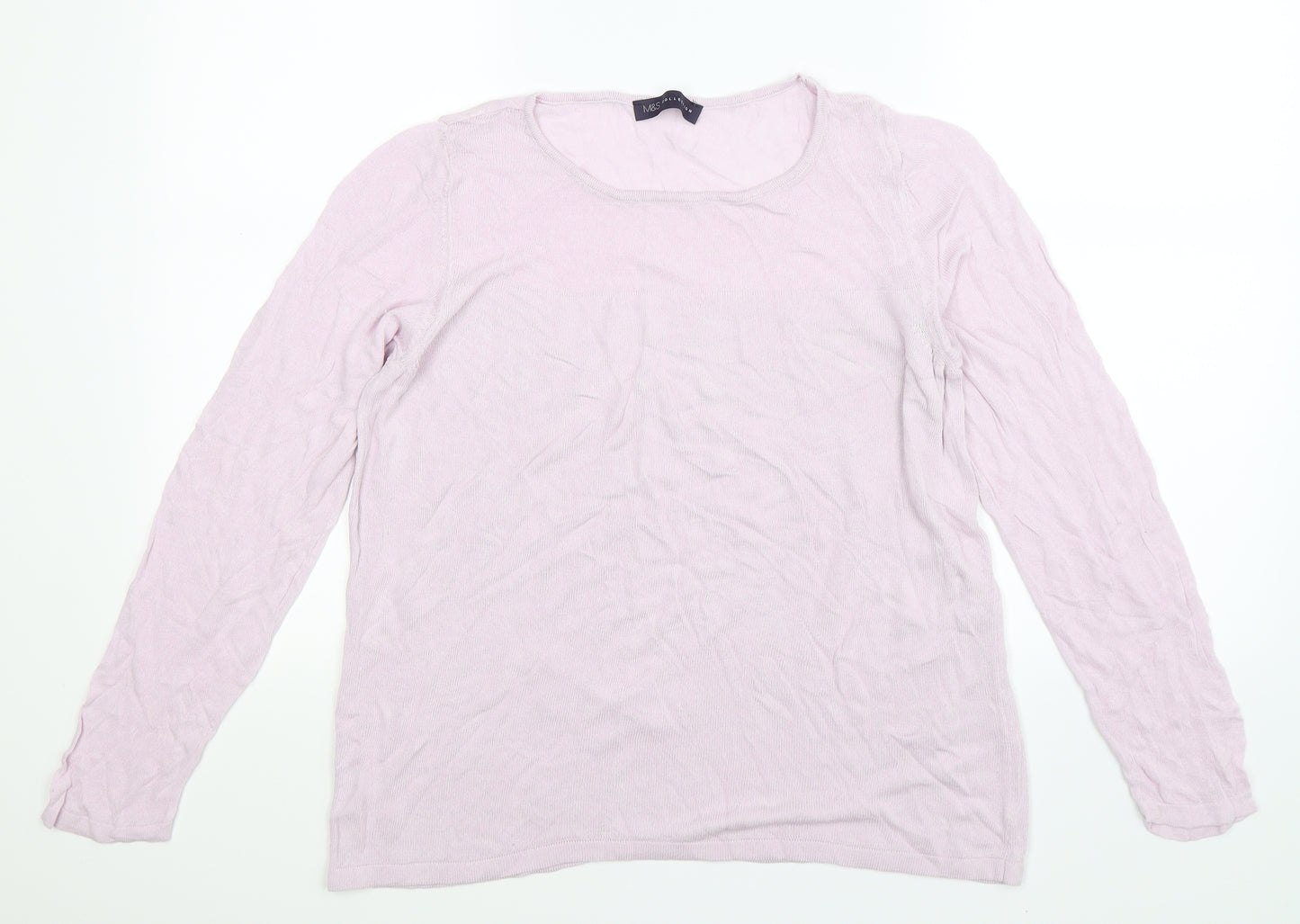 Marks and Spencer Womens Purple  Knit Pullover Jumper Size 16
