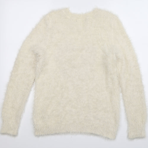 Marks and Spencer Womens White  Knit Pullover Jumper Size 16