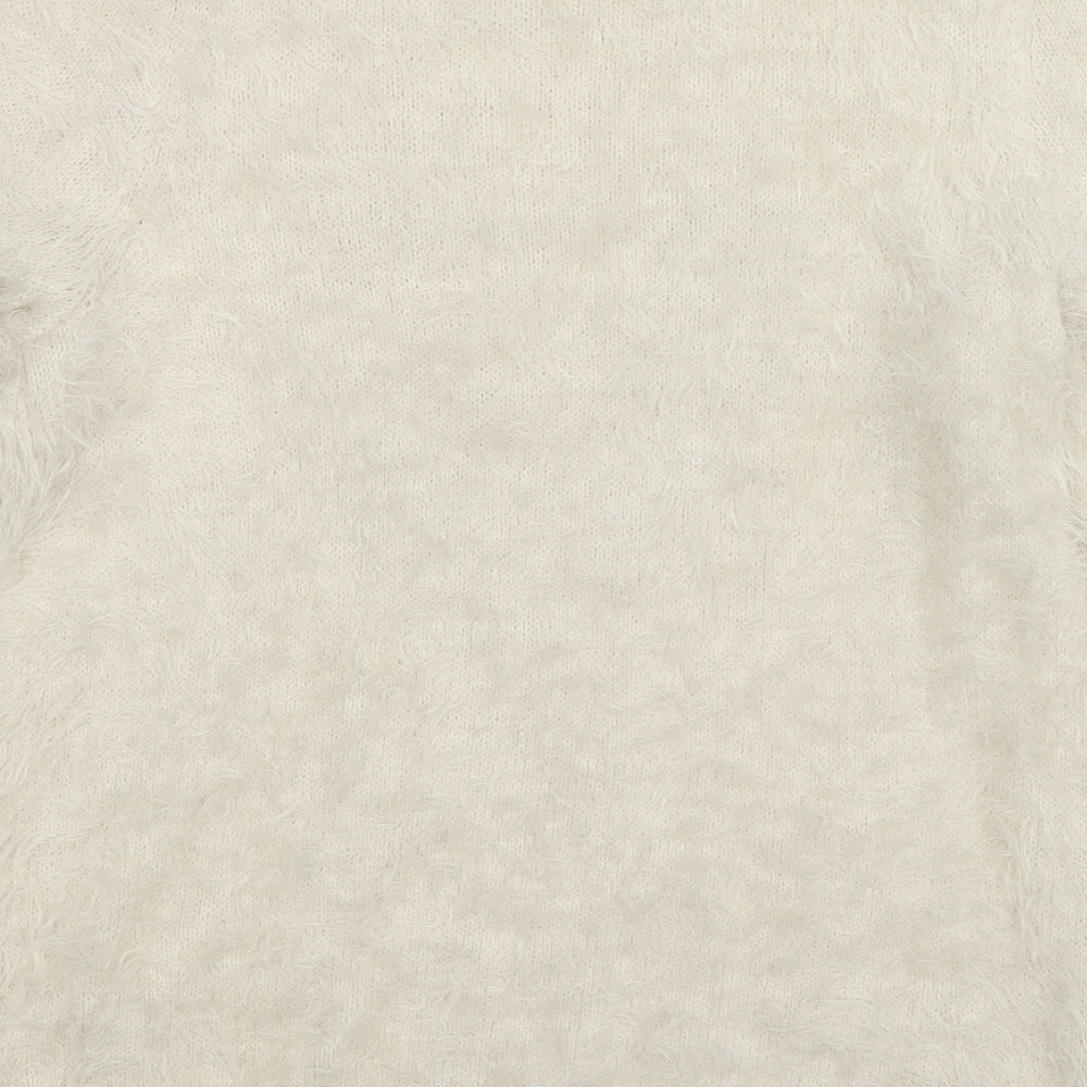 Marks and Spencer Womens White  Knit Pullover Jumper Size 16