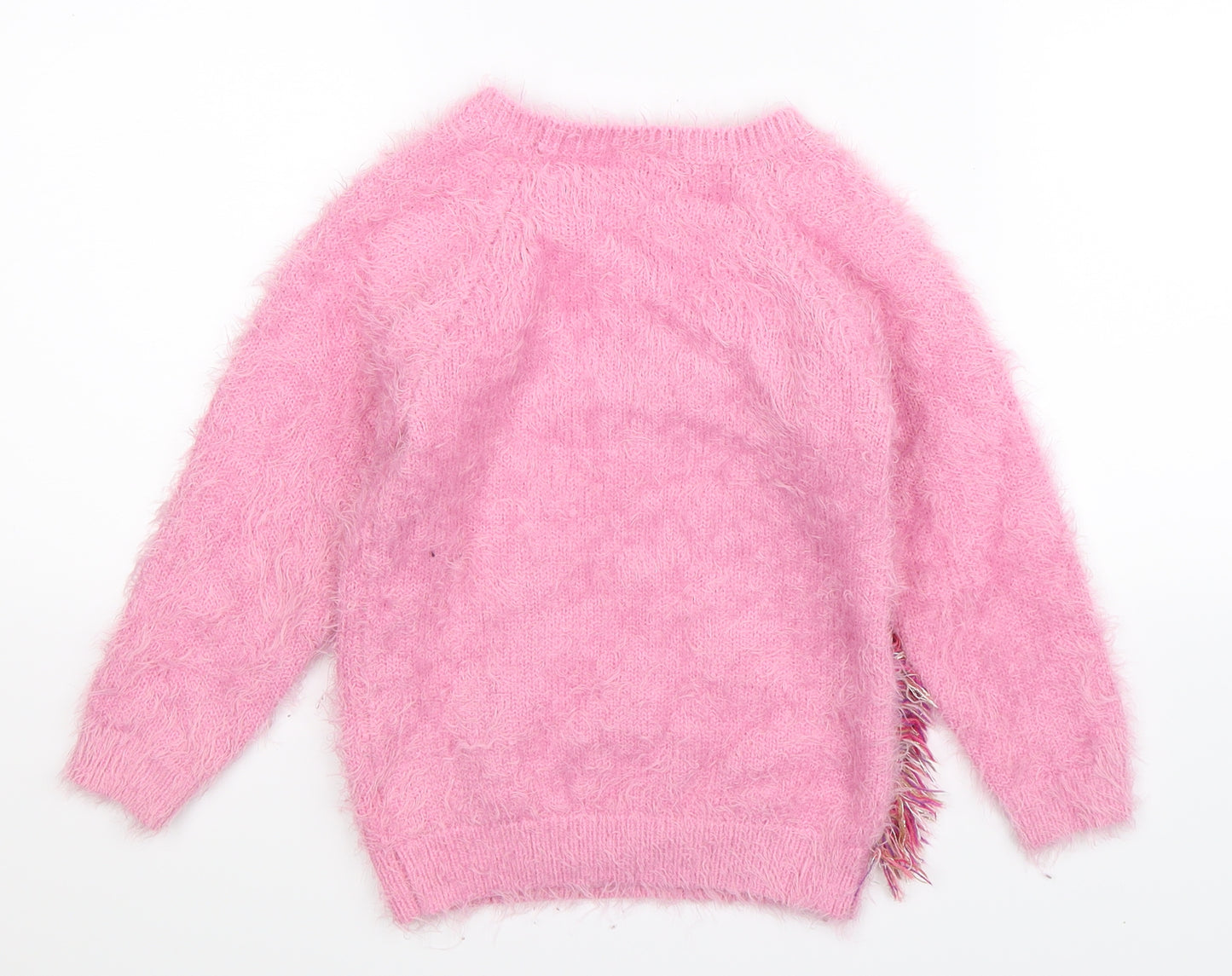 Matalan Girls Pink  Knit Pullover Jumper Size 7 Years