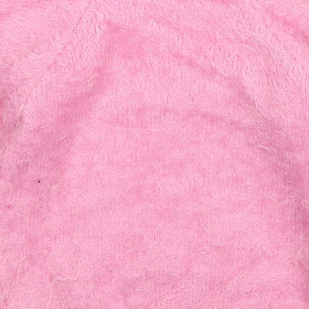 Matalan Girls Pink  Knit Pullover Jumper Size 7 Years
